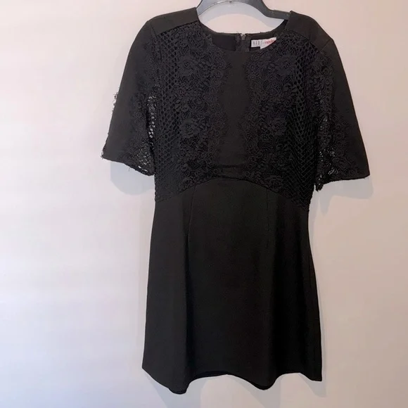 Made For Impulse Dresses | Made For Impulse Fashion Week Womens Short Sleeve Lace Overlay Dress M Black | Color: Black | Size: M | Pm-53748765's